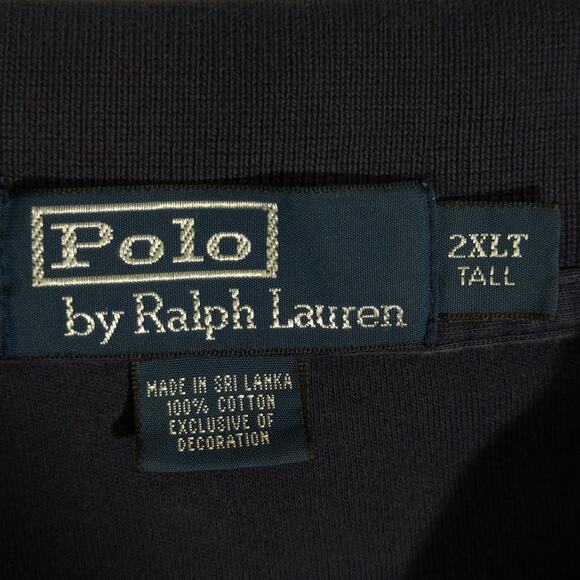 Polo Ralph Lauren 2XLT Long Sleeve Polo Shirt Men's Navy Blue Cotton Classic Fit - Picture 2 of 3